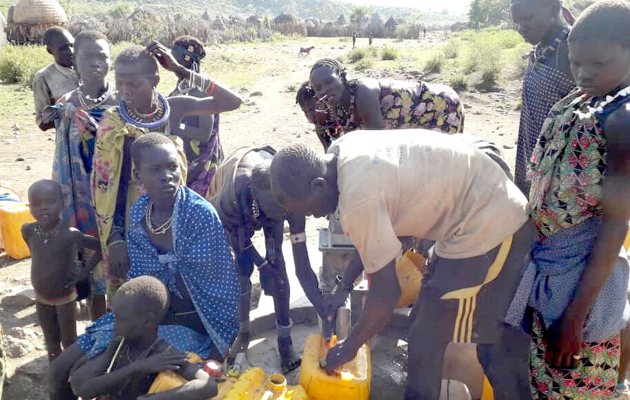 filling containers with water